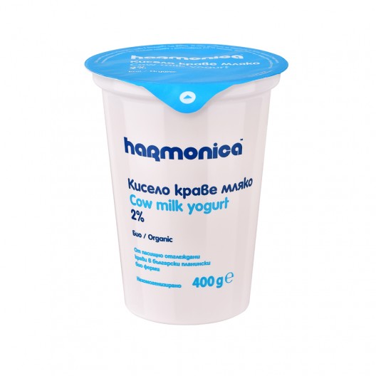 БИО МЛЯКО Кисело "Harmonica" 2% 400г /краве/