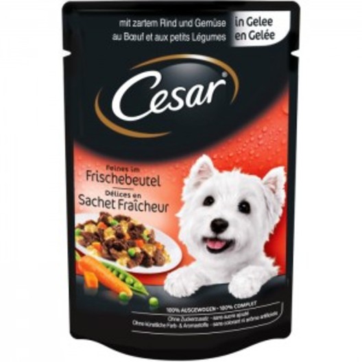 ХРАНА за кучета "Cesar" 100г /gelee - месни ястия/