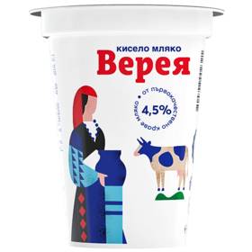 МЛЯКО Кисело "Верея" 400г 4.5%