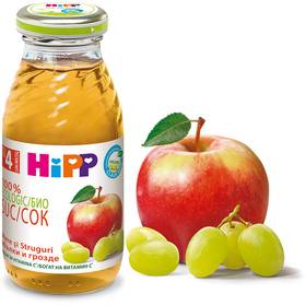 БИО СОК "Hipp " 200мл /8030 ябълка и грозде/