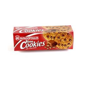 БИСКВИТИ "Bisco Cookies" 180г /парченца шоколад/