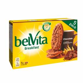 БИСКВИТИ Пълнозърнести "Belvita" 225г /с шоколад/