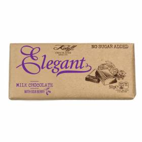ШОКОЛАД Elegant "Koleff" 50г /млечен, с годжи бери - БЕЗ ЗАХАР/