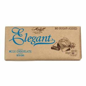 ШОКОЛАД Elegant "Koleff" 50г /млечен, с чия - БЕЗ ЗАХАР/