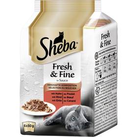 ХРАНА за котка "Sheba pouch " 6х50г /месни ястия/