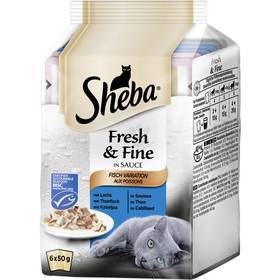 ХРАНА за котка "Sheba pouch " 6х50г /рибни ястия/
