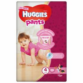 ГАЩИЧКИ БЕБЕШКИ Disney "Huggies" 36бр №4 9 - 14кг /момиче/